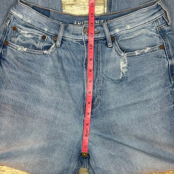 AE American Eagle Baggy Jeans Wide Leg Distressed Thrashed Grunge Womens Sz 8R - Picture 4 of 9